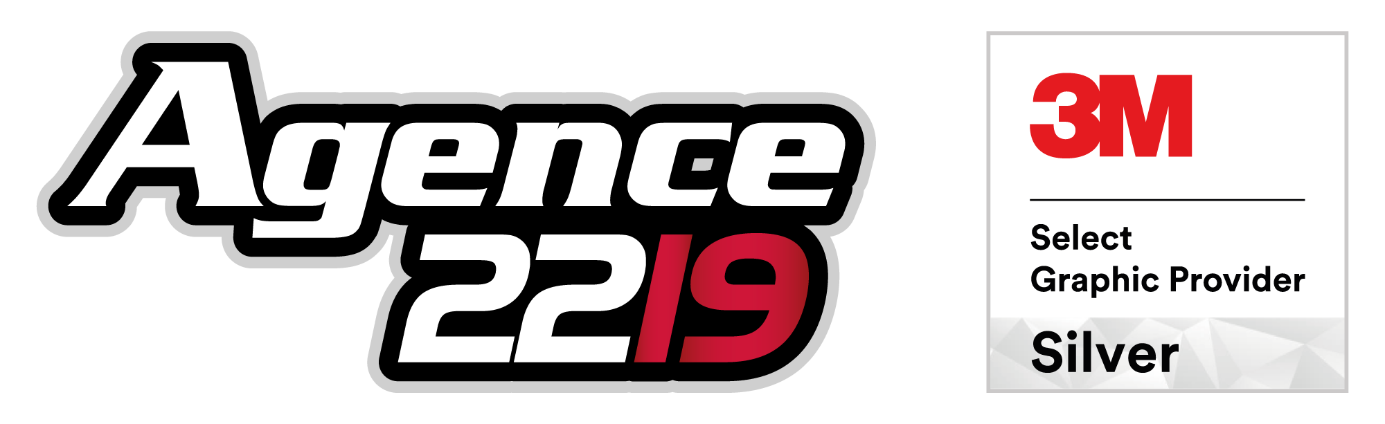 Logo Agence 2219 et 3M Select graphic partner silver